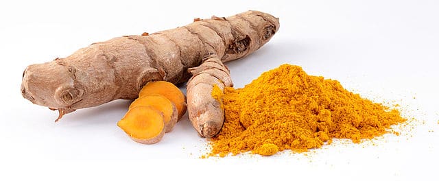 racine et poudre de curcuma