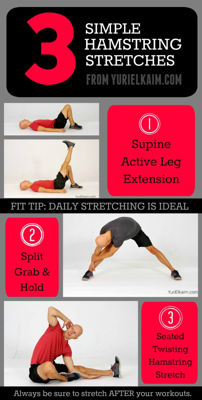 Stretches for Tight Hamstrings Printable