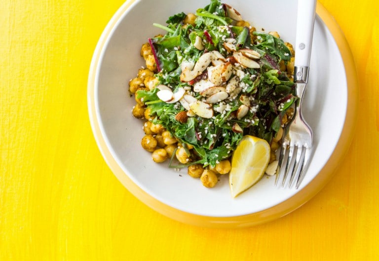 Kale and Curried Chickpea Salad Bowl