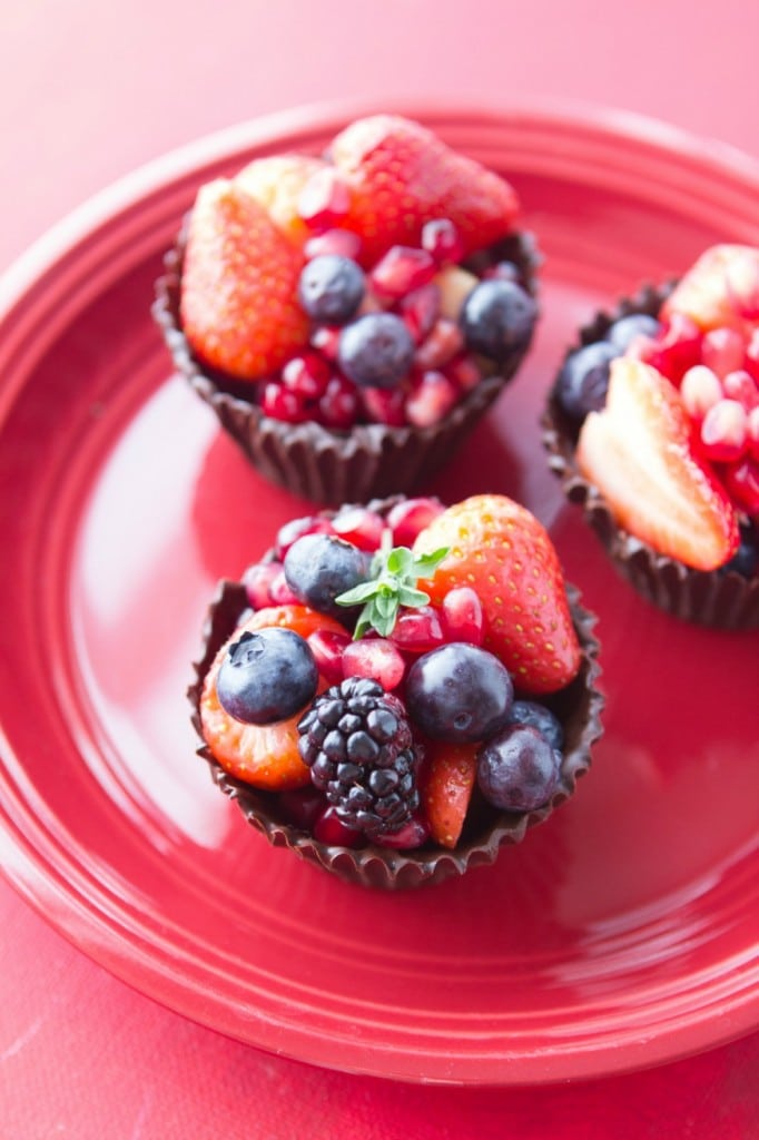 Healthy Valentines Berry Cups