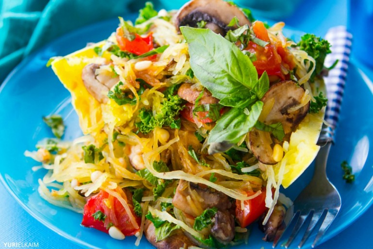 Healthy Portobello Stuffed Spaghetti Squash Recipe