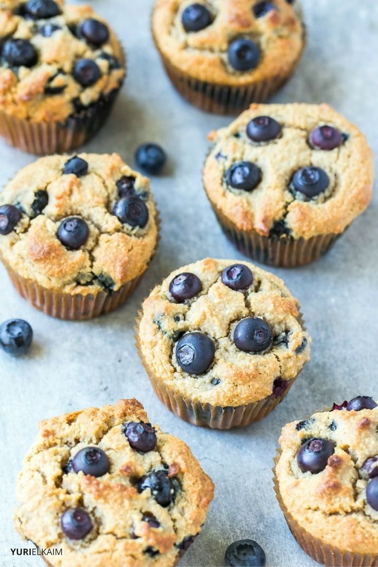 High Protein Paleo Blueberry Muffins