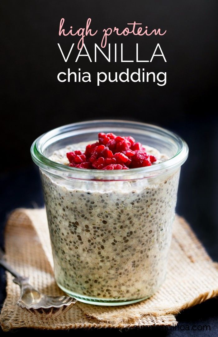 High Protein Vanilla Chia Pudding via Simply Quinoa