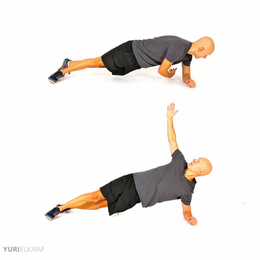 Push-Ups on a Ball - Twisting Side Planks