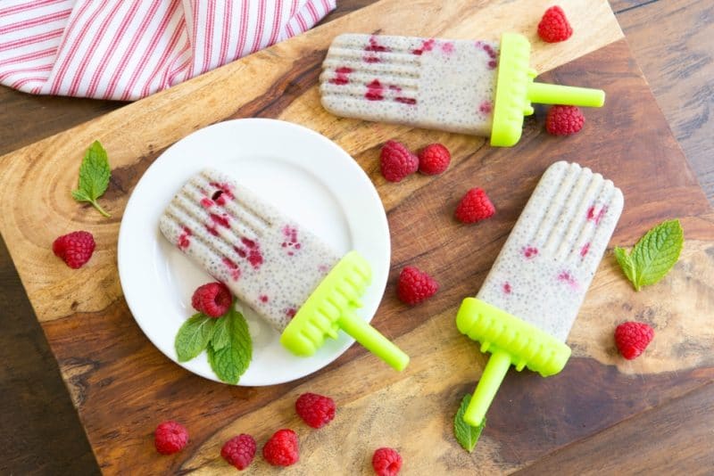 Raspberry Chia Smoothie Popsicles