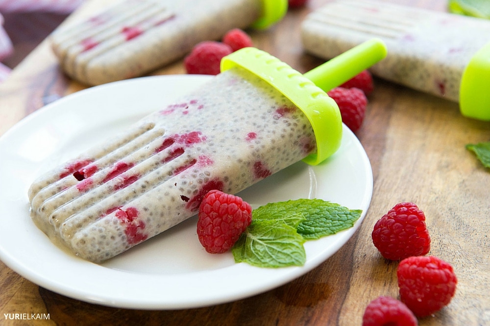 Healthy Popsicles - Raspberry Smoothie Pops