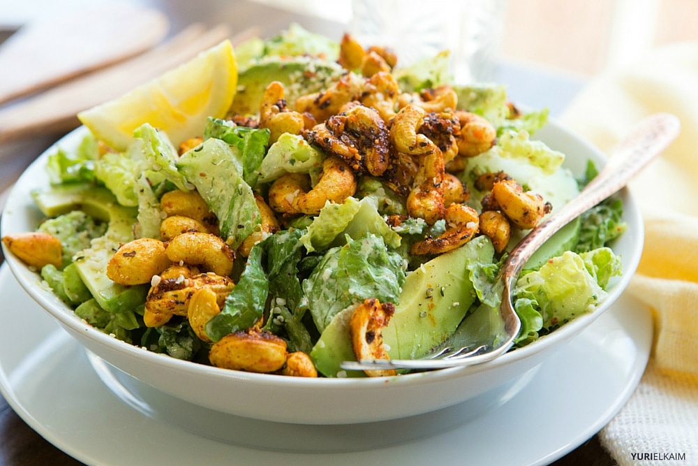 Chipotle Cashew Chopped Salad with Cilantro Buttermilk Dressing