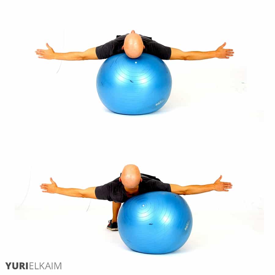 The Best Stability Ball Exercises for Core Training - Stability Ball Lateral Crab Walks
