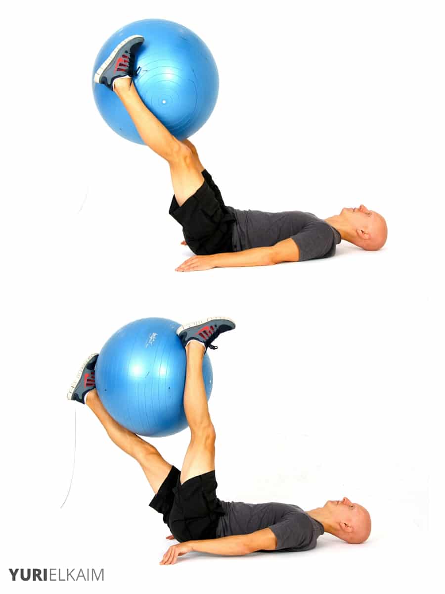 Image of stability ball leg twists.