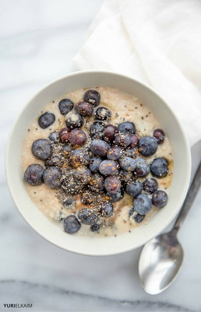 Paleo Porridge: Blueberry Cream of Almond | Yuri Elkaim