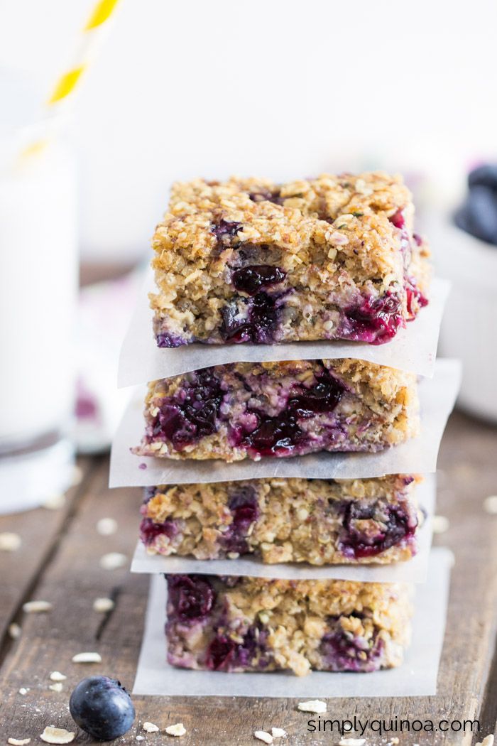 Blueberry Quinoa Breakfast Bars - Simply Quinoa