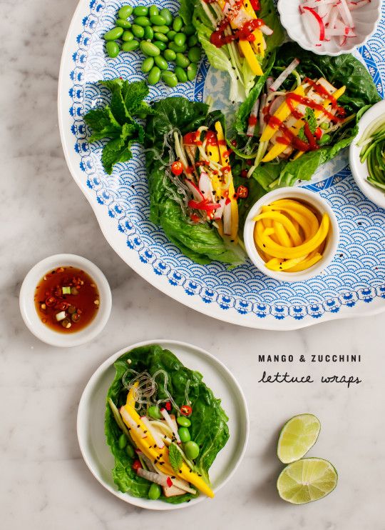 Wrap salads with zucchini and mango - Love and lemons