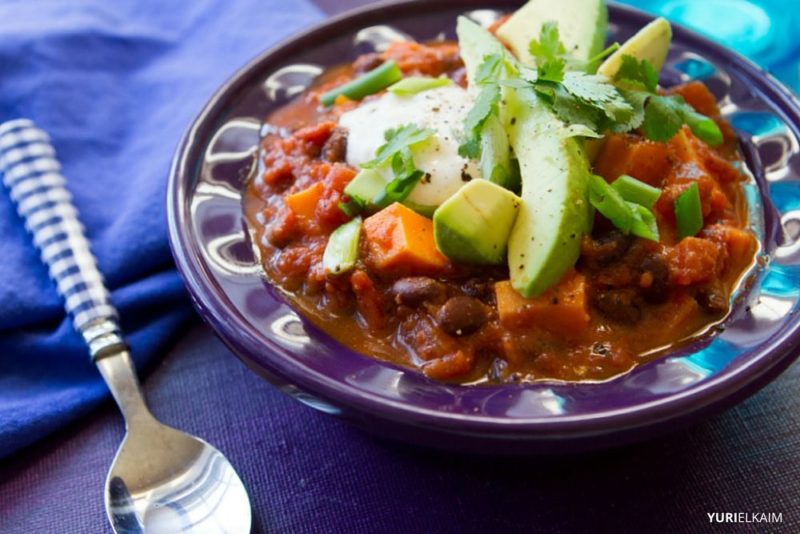 Sweet Potato Black Bean Vegan Chili - Yuri Elkaim