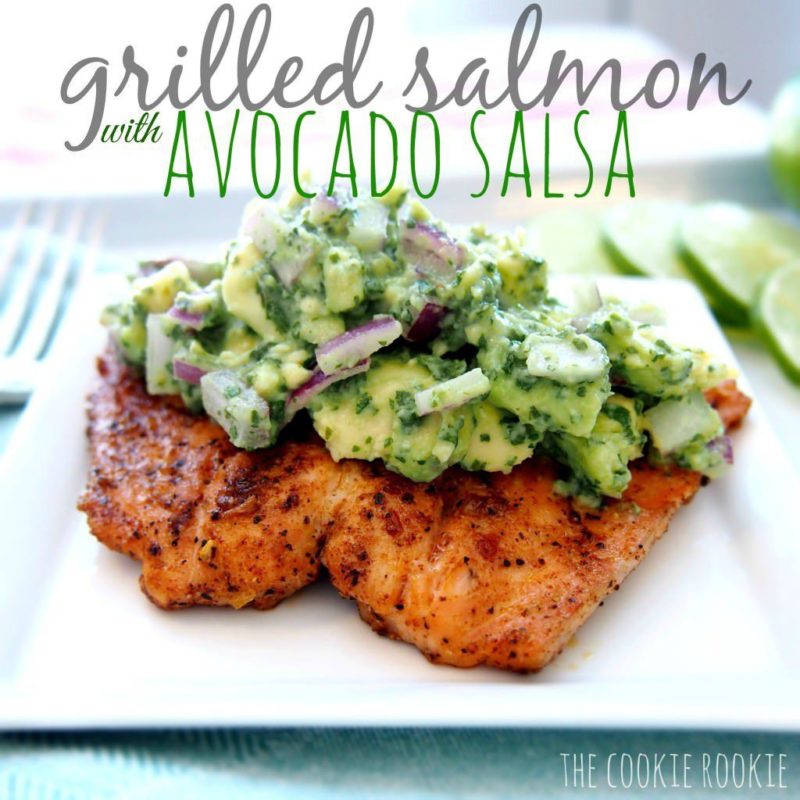 Grilled Salmon with Avocado Salsa via The Cookie Rookie