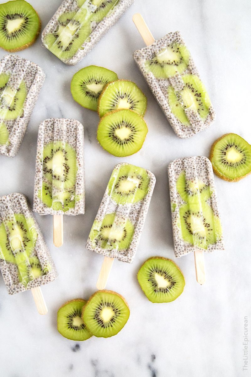 Kiwi Coconut Chia Popsicles via The Little Epicurean