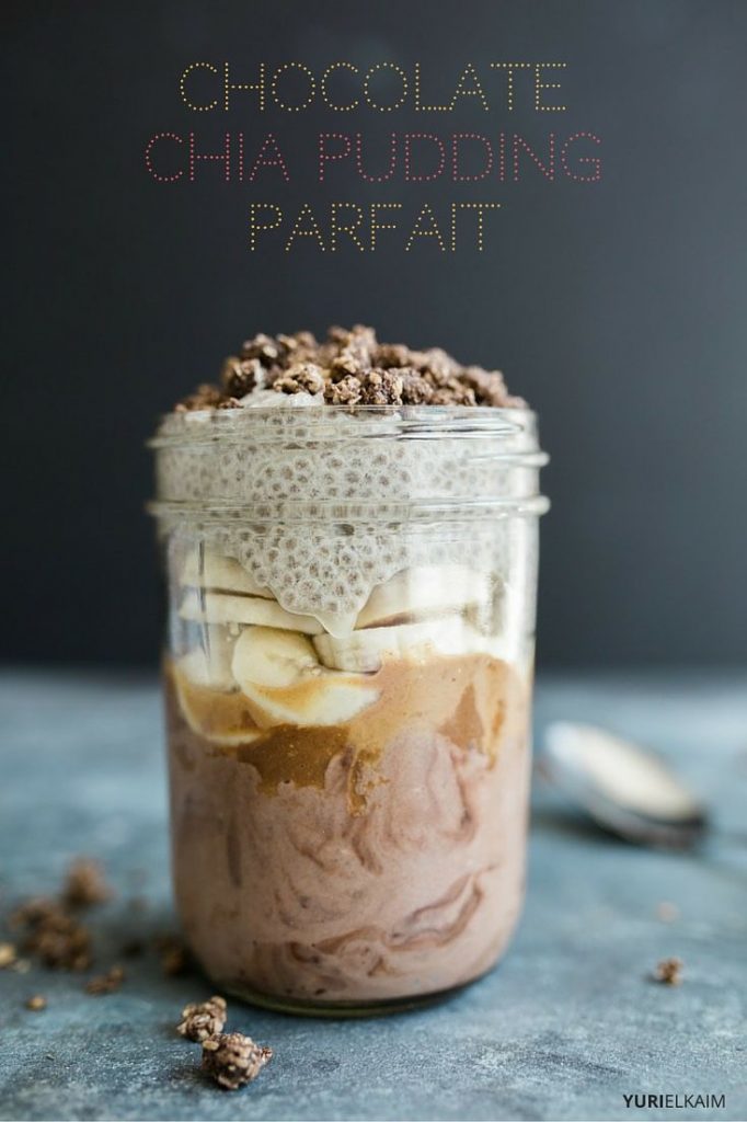 Mason Jar of Chocolate Banana Chia Pudding