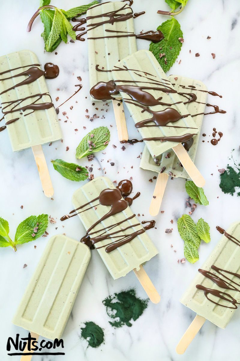 Mint Chocolate Popsicles via The Nutty Scoop