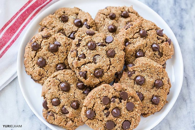 Plate of Paleo Chocolate Chip Cookies