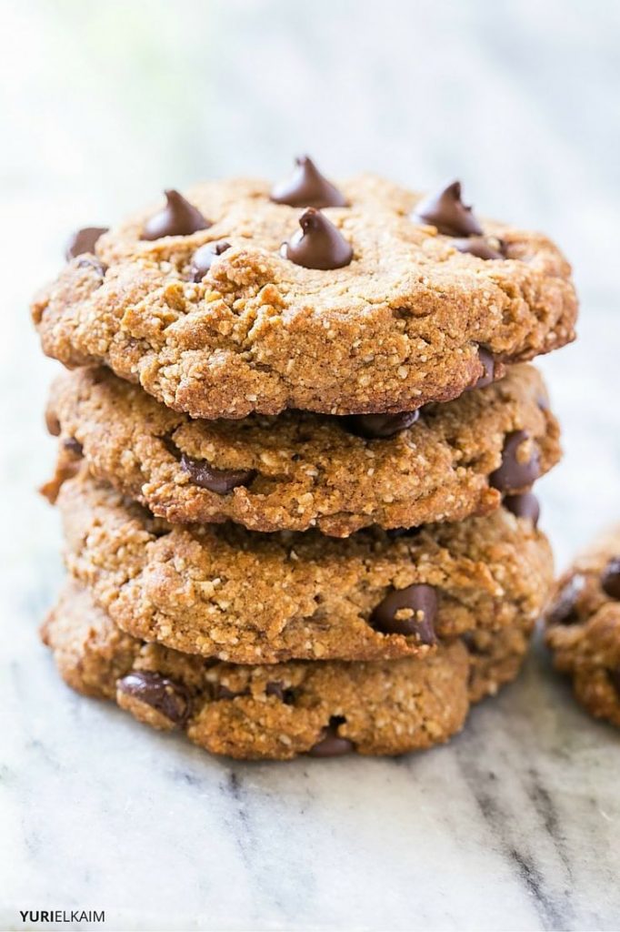 Stack of Paleo Chocolate Chip Cookies