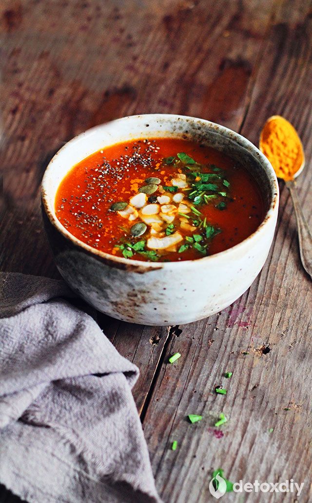 Turmeric Tomato Detox Soup via Detox DIY
