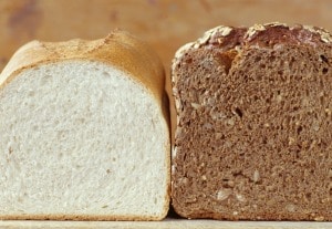 Loaf of White Bread and Whole Wheat Bread