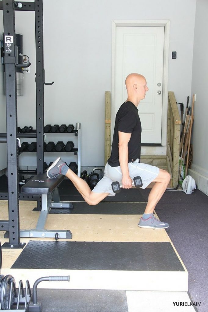 Bulgarian Split Squat - Side View Finishing Position