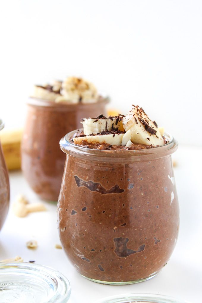 Peanut Butter Chocolate Chia Pudding via A Saucy Kitchen