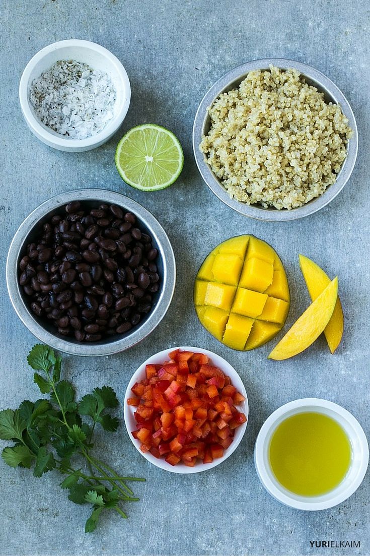 Quinoa and Black Bean Salad Ingredients