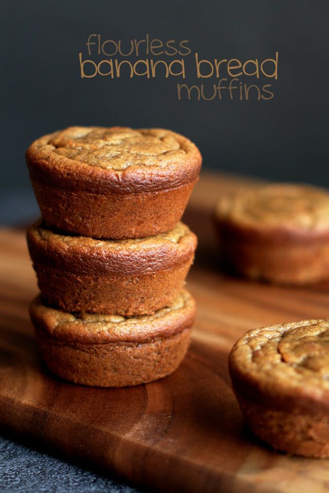 Flourless Banana Bread Muffins via Running with Spoons