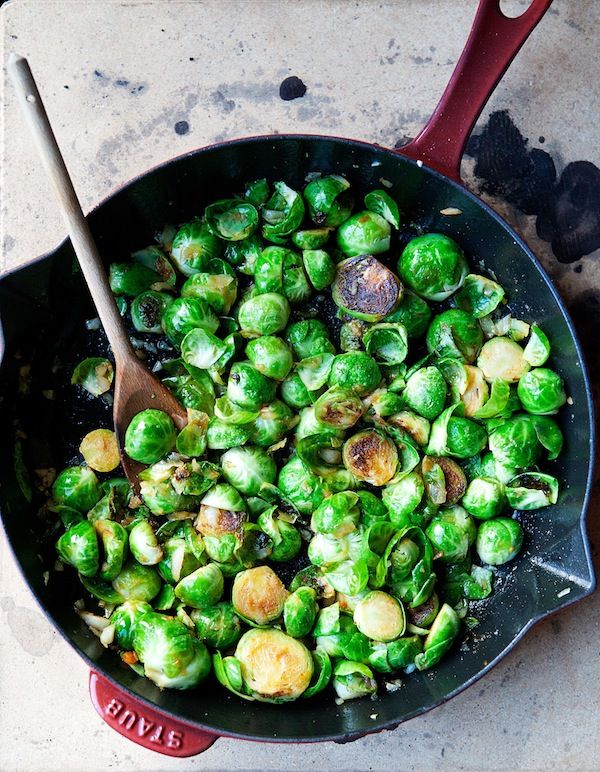 Brussels Sprouts with Kimchi via Five and Spice