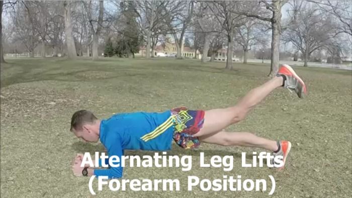 Alternating Leg Lifts (Forearm)