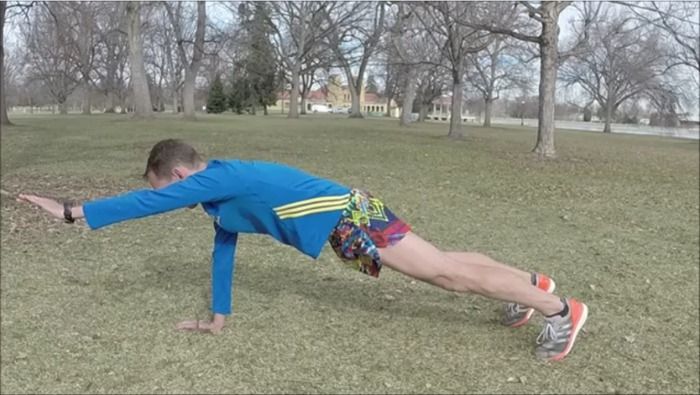 Front Arm Raise (in push-up position)