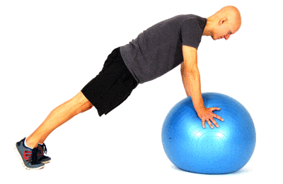 Stability Ball Knee Drive Holds