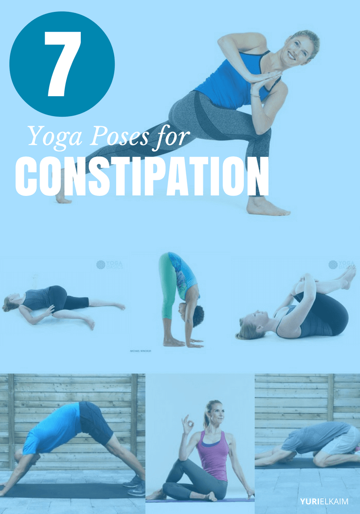 9 yoga poses for constipation concept Royalty Free Vector