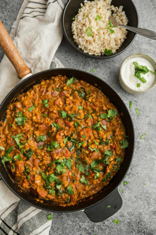 Red Lentils and Spinach in Masala Sauce via Naturally Ella