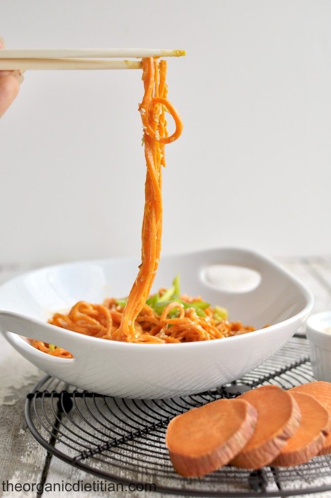 Sesame Sweet Potato Noodles via The-Organic-Dietitian
