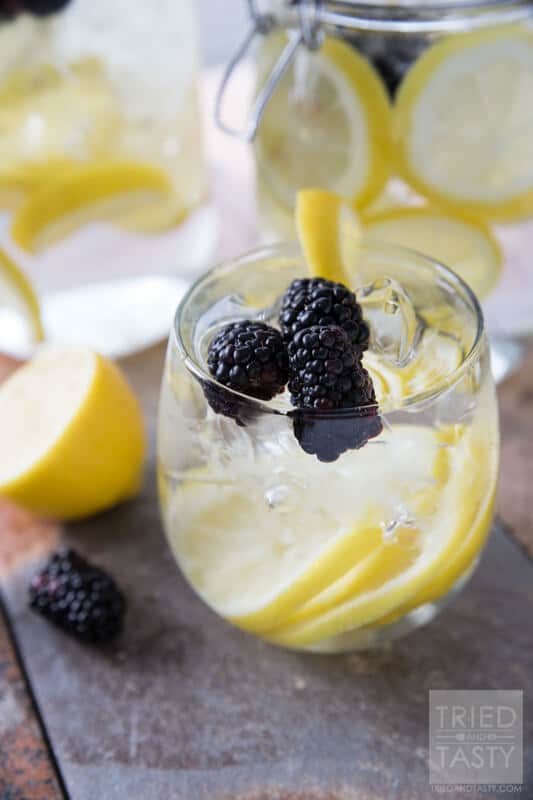 Blackberry Lemon Infused Water via Tried and Tasty