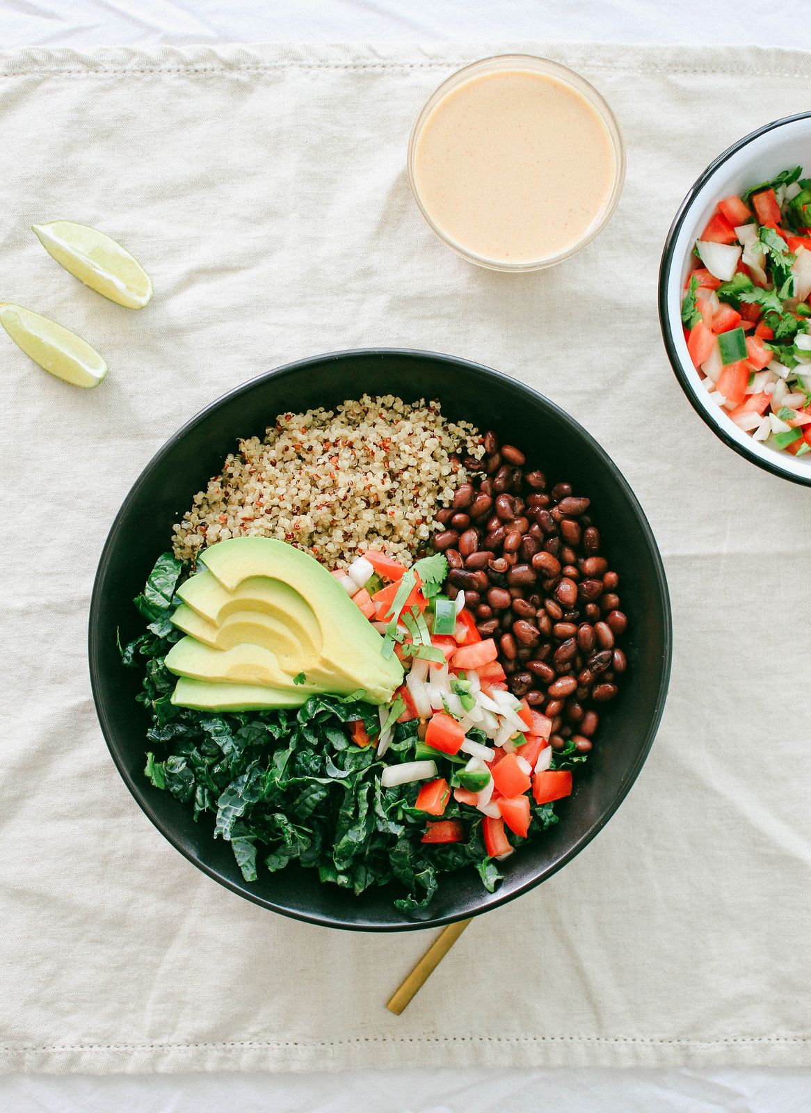 Kale & Quinoa Burrito Bowl via Simple Veganista