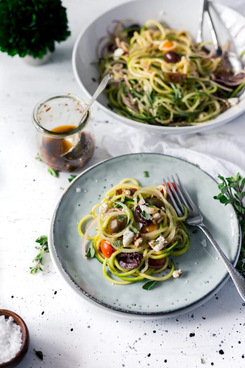 Mediterranean Spiralized Zucchini Salad Recipe