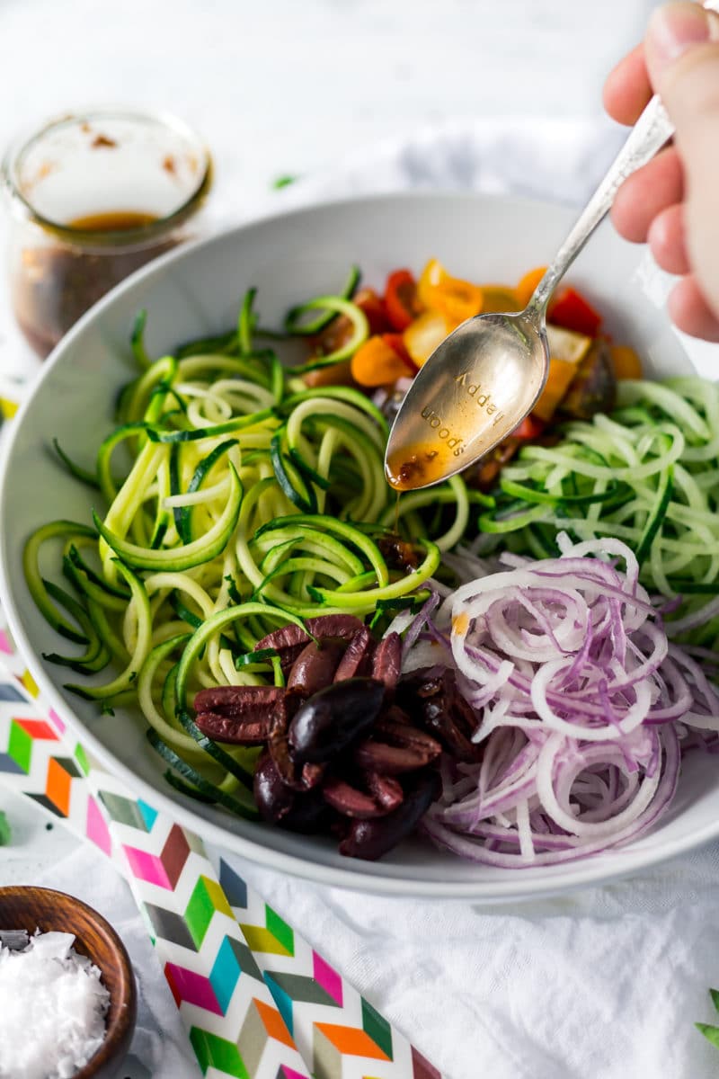 spiralized zucchini salad