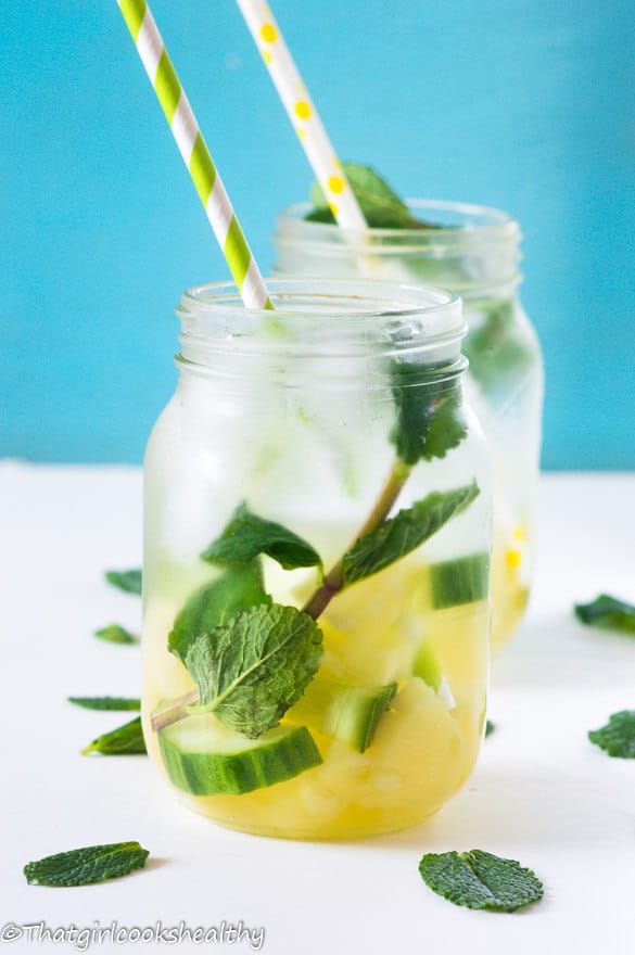 Pineapple Mint Infused Water via That Girl Cooks Healthy