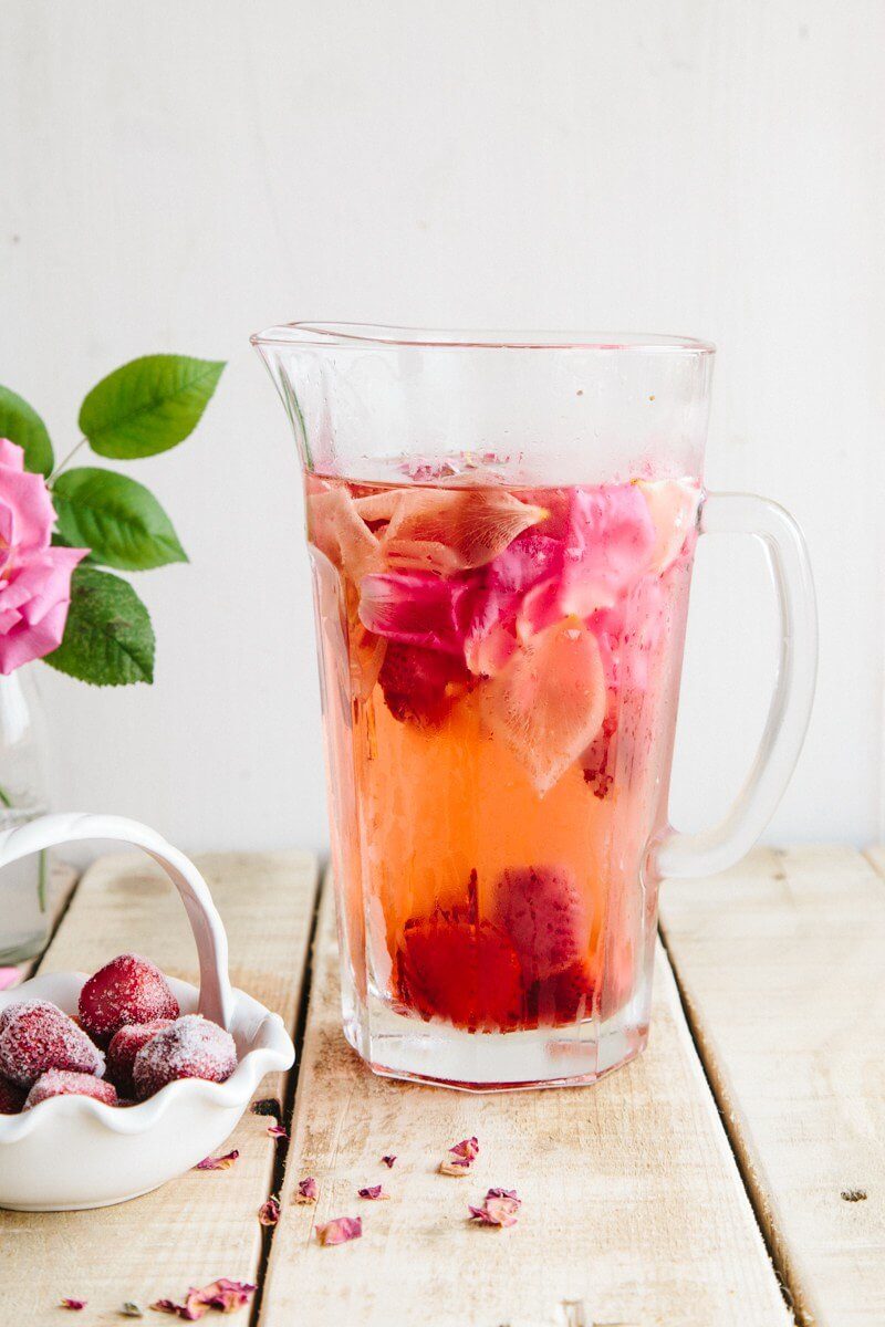 Rose, Lemon & Strawberry Infused Water via Wallflower Kitchen