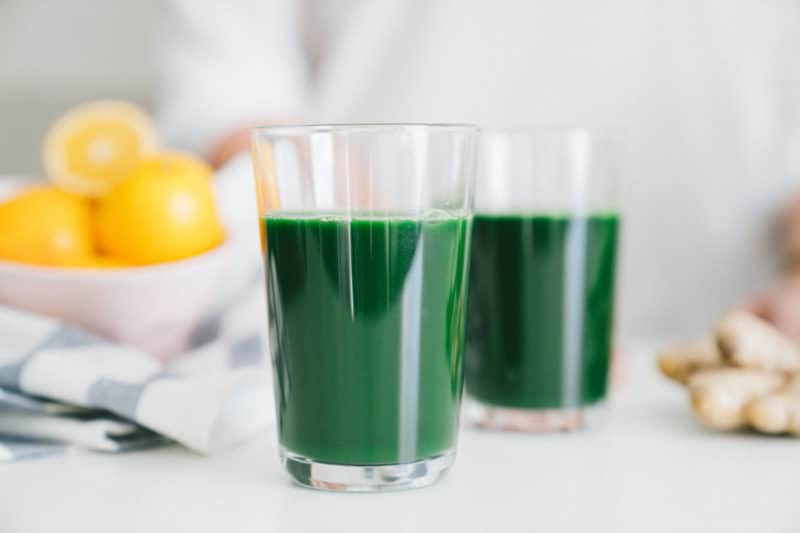 Spirulina Meyer Lemon Green Juice via Healthfully Ever After