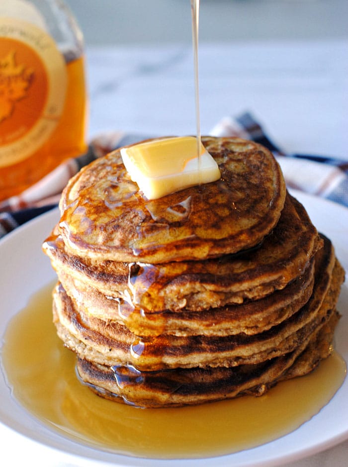 Healthy Harvest Pancakes via Eat Yourself Skinny