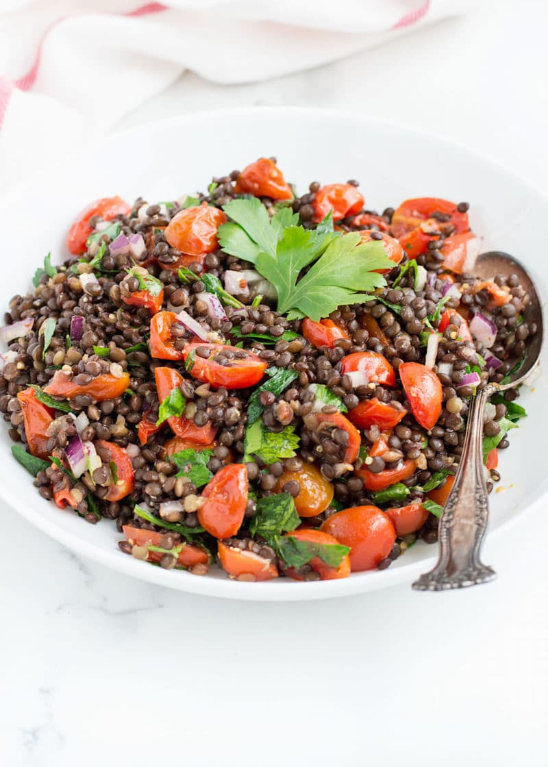 Roasted Tomato Lentil Salad via Nourished the Blog