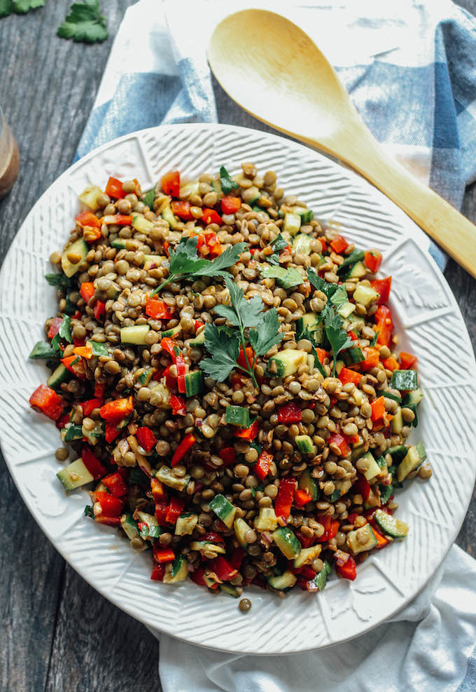 Balsamic Lentil Salad via Destination Delish