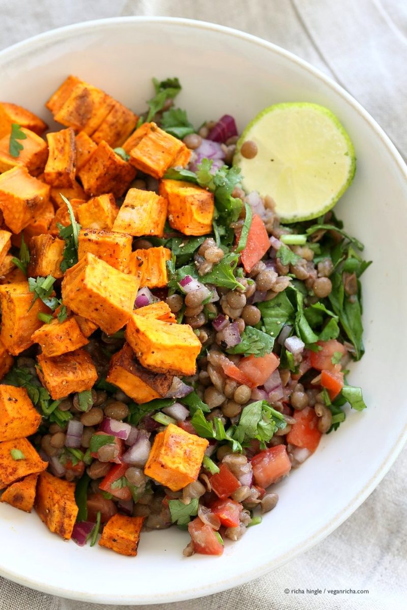 Curried Sweet Potato Lentil Salad via Vegan Richa