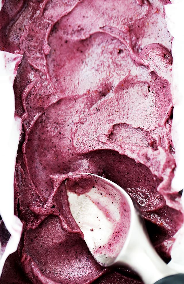 Blueberry Banana Ice Cream via Diethood