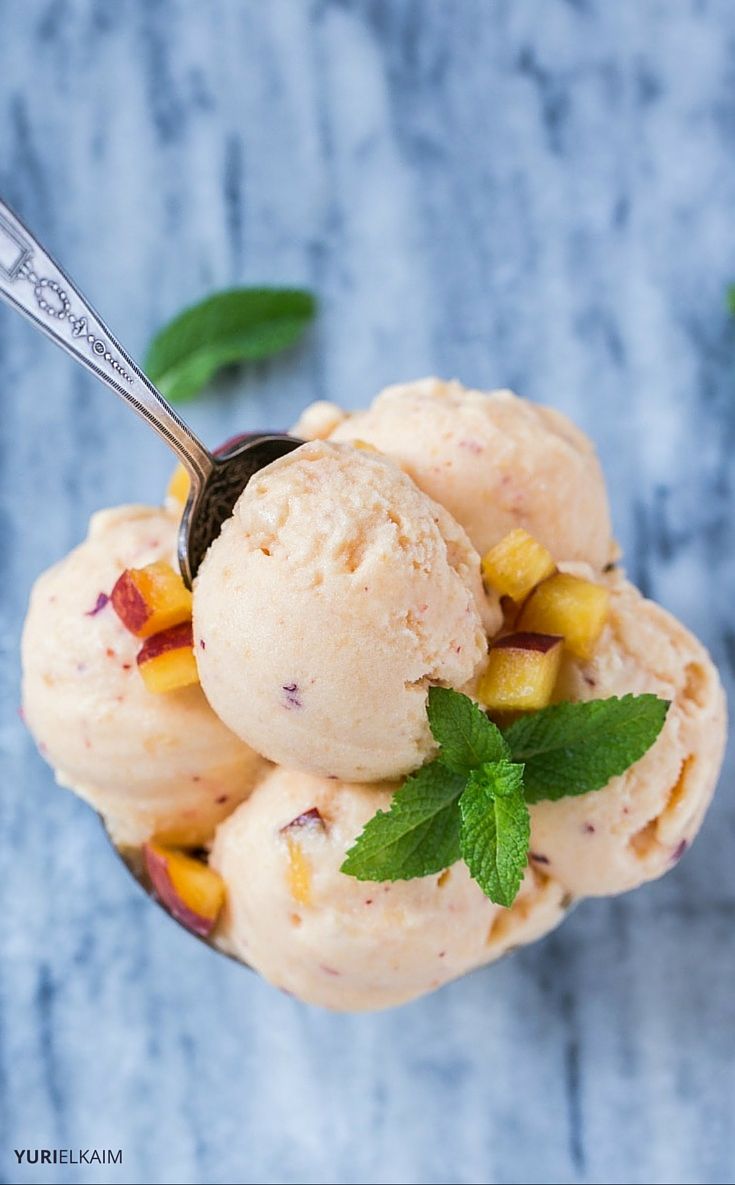 2-Ingredient Peach Ice Cream via Yuri Elkaim