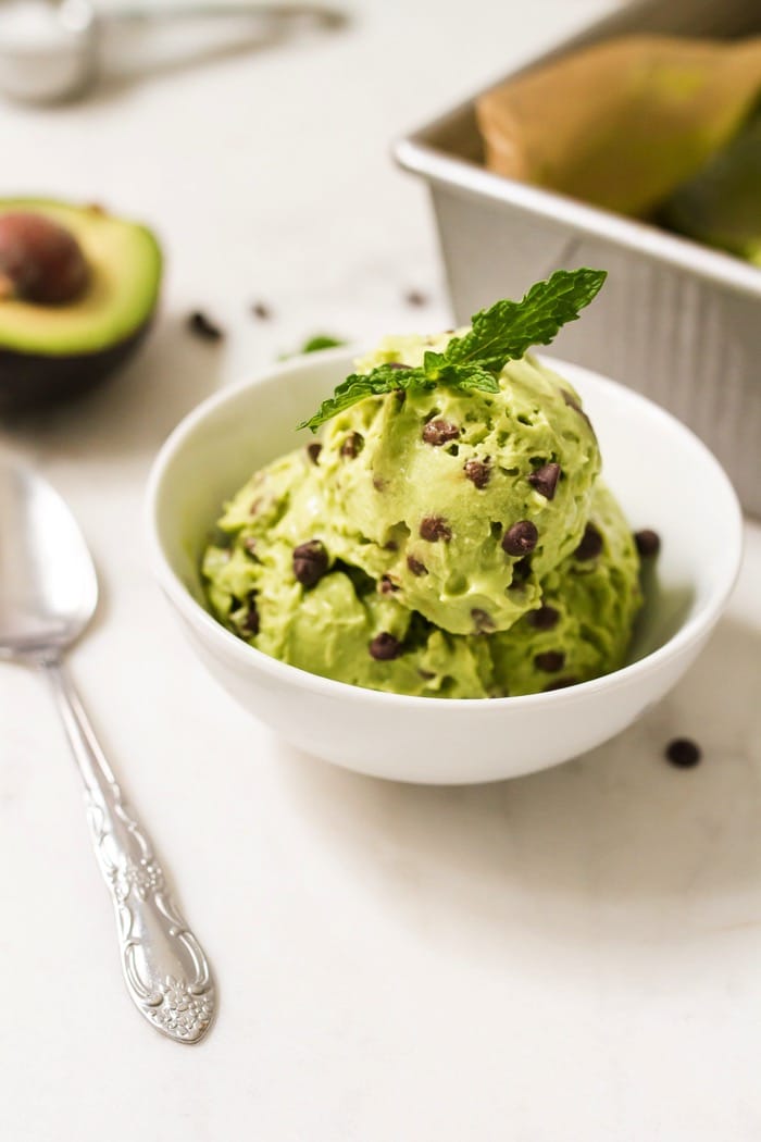 Mint Chocolate Avocado Ice Cream via Eating Bird Food